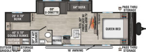2026-KZ-RV-Sportsmen-SE-301BHKSE-Travel-Trailer-Floorplan