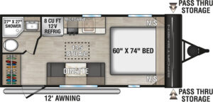 2026-KZ-RV-Sportsmen-Classic-160QB-Travel-Trailer-Floorplan