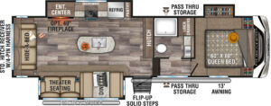 2020-KZ-RV-Durango-Half-Ton-D283RLT-Fifth-Wheel-Floorplan (1)