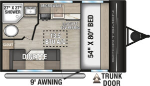 2026-KZ-RV-Sportsmen-Classic-130RD-Travel-Trailer-Floorplan (2)